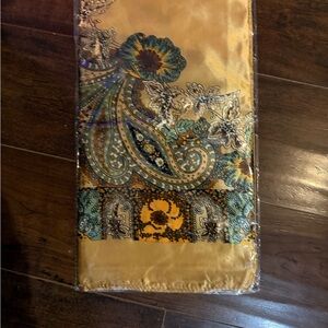 Floral Paisley Scarf in Yellow and Green